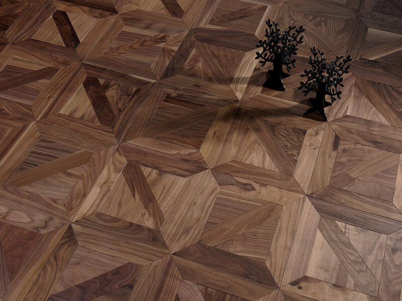 Модульный паркет COSWICK Орех Ланже 19.05х635х635 мм, твердый воск, Натуральный, 2-х сл